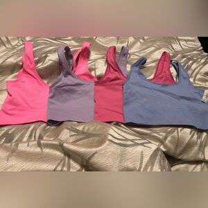 GAP Ribbed Scoop XL Bralette Bundle in Periwinkle, Lavender, Hot Pink, & Rose